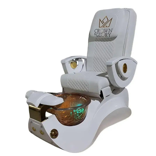 White Luxury Foot Massage Chair With 4 Sets of Simulation Massage Sofa 180 Degrees Spa Manicure Pedicure Chair