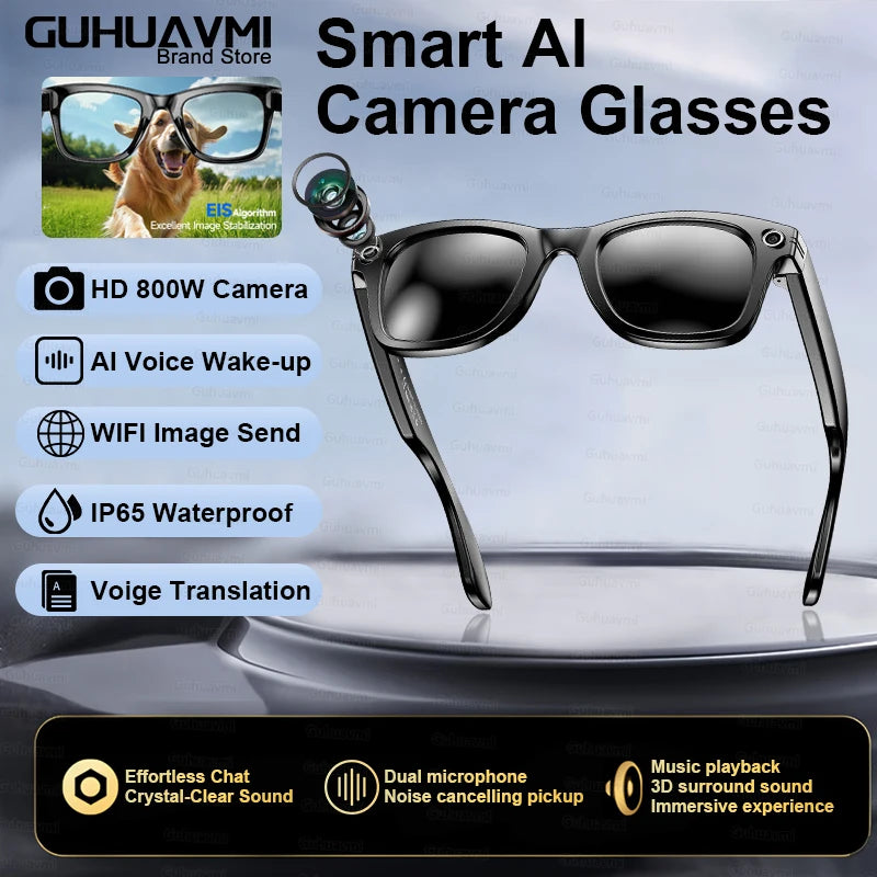 New 800W Pixel HD Camera SmartGlasses Men 1080P Image Quality Video Recording Photography Study Travel Color Change Glasses Lady