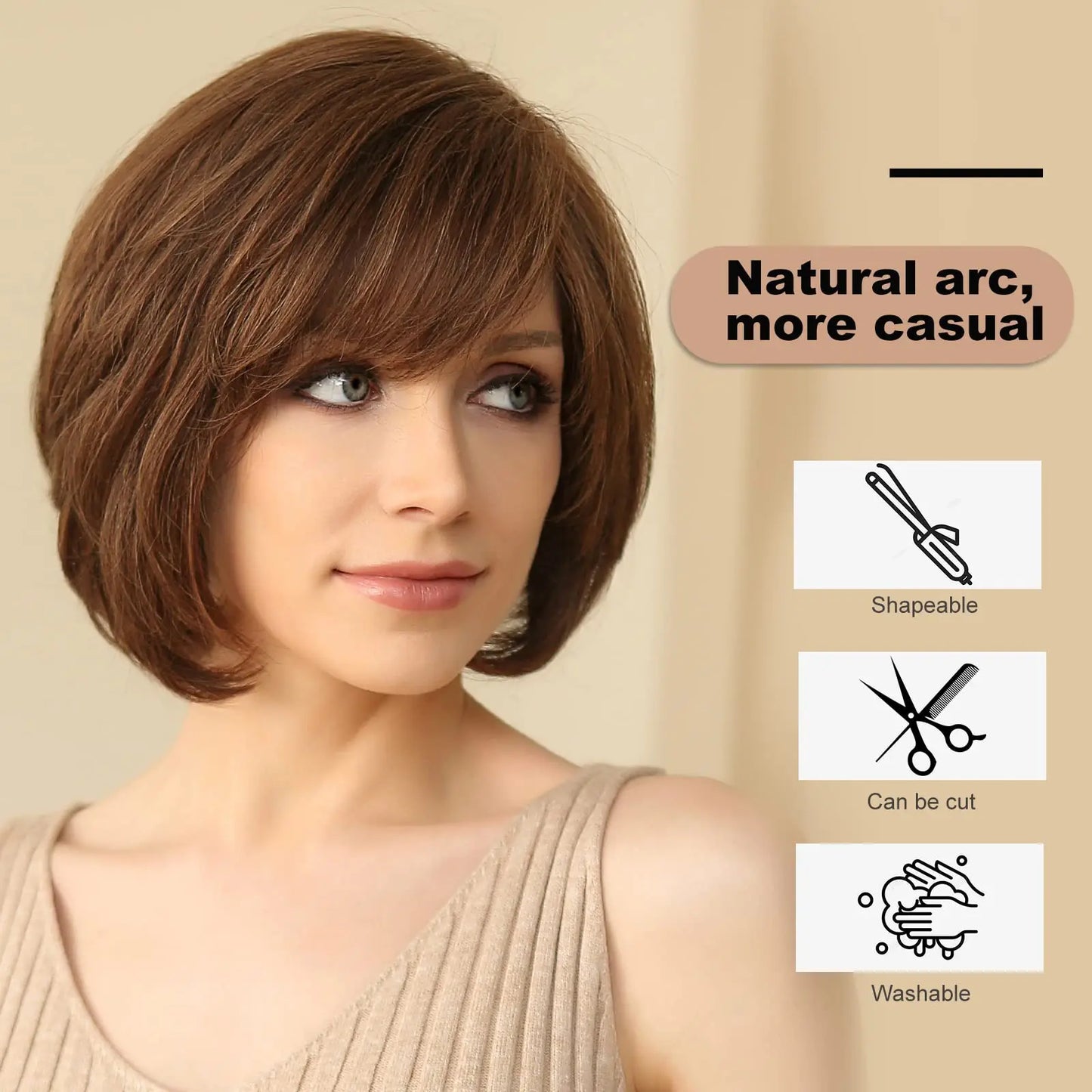 Hand-Tied Lace Front Wig Ombre Blonde Remy 100% Human Hair Wigs Natural Layered Bob HD Transparent Lace Frontal Hairs for Women