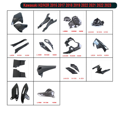 motorcycles For Kawasaki Ninja H2 H2R 2015-2024 Sur-Ron 100% Full Carbon Fiber Lower Fairing Winglets Fairings Motorcycles