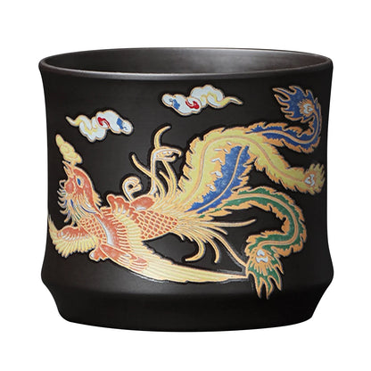 Hand-made Dragons Phoenixs Color-changing Purple Clay Teapot Reusable Tea Pot For Brewings Tea Cup Infuser Teapot Valuable Gift