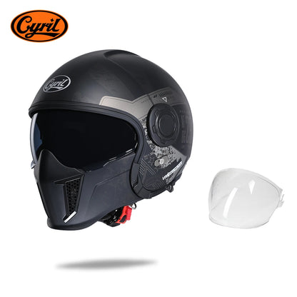 Full Face Open Face Motorcycle Helmet Double Lens Folding Modular Helmet Man Woman Retro Moto Integral Helmet
