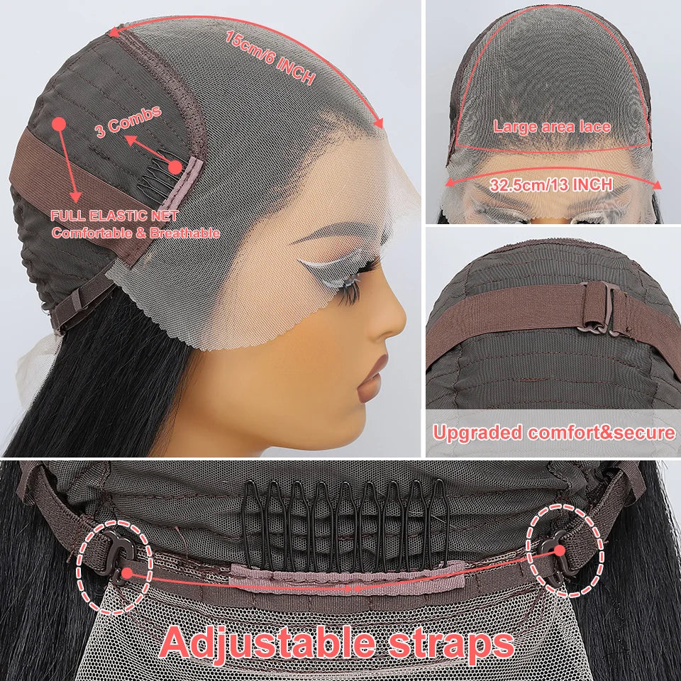 40 Inch Synthetic Lace Frontal Wigs For Women 13x6 Lace Front Wigs With High Temperature Fiber HD Lace Pink Blonde Straight Hair