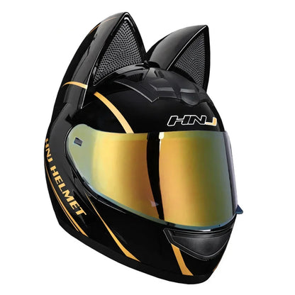 KEMITOUR Full Face Motorcycle Helmet DOT Certification Cat Ear Safety Moto Helmet For Women Men Breathable Gift For Girlfriend
