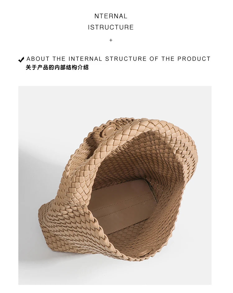 Women's Fashionable Woven PU Leather Tote Bag Shoulder Handbag Top-Handle Bag with Purse - Stylish Woven Bag Purses