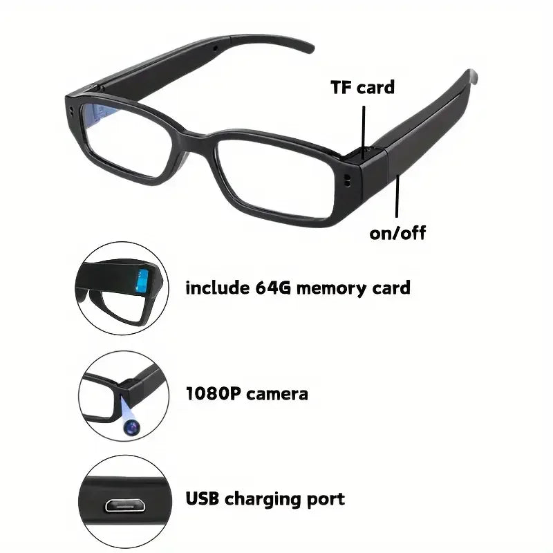 Portable 1080P HD Mini Glasses With Camera Video Recorder Wearable glasses Camera Outdoor Sports DV DVR Surveillance Camcorder