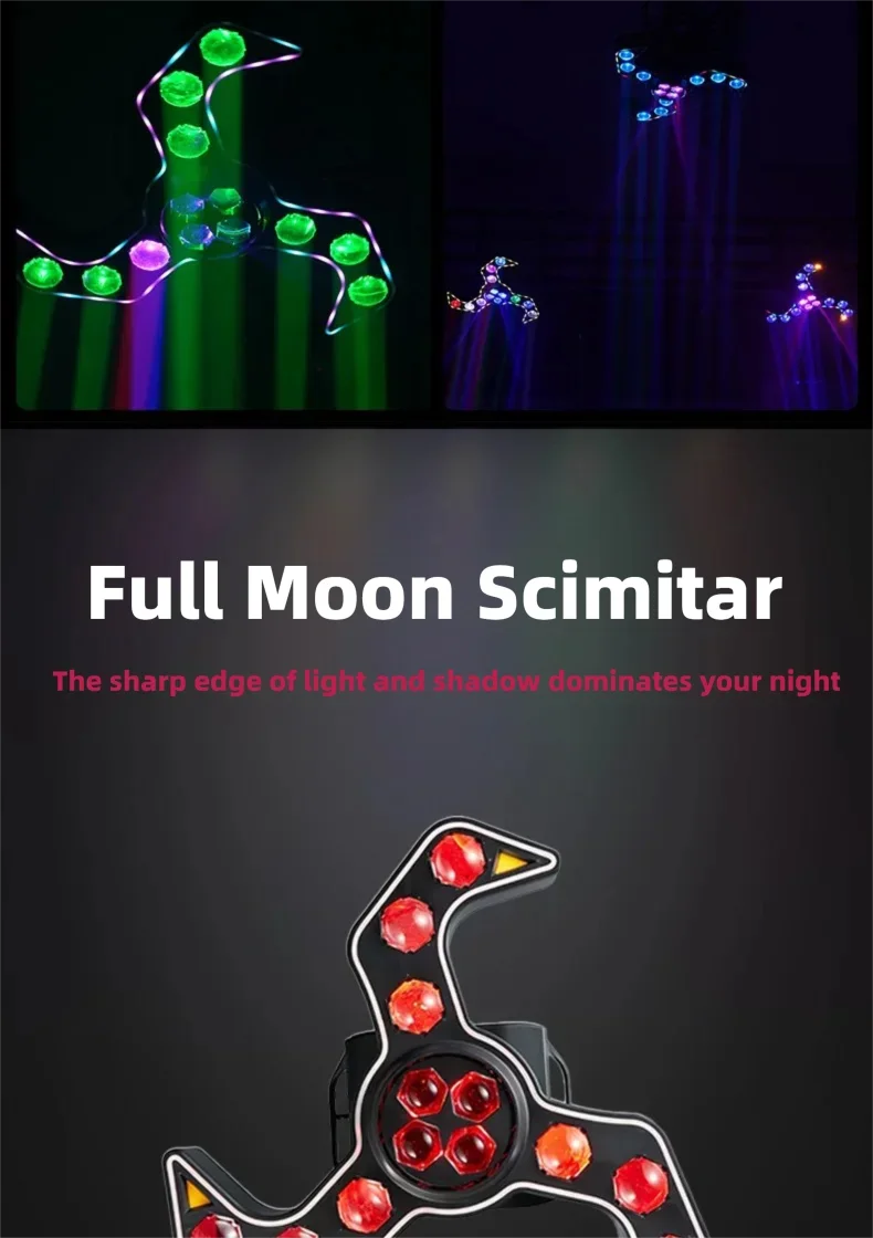 Shuriken Moving Head DJ Lights Rotating 120W RGBW 4 in 1 DJ Equipment Stage Light Strobe for DJ Disco Party Event Stage Effect