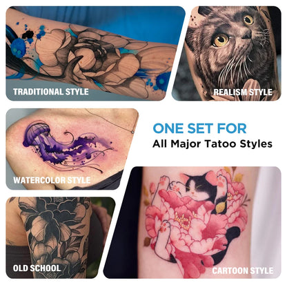 1oz 54 Colors Professional Tattoo Ink for Body Art Natural Plant Micro Pigment Permanent Tattoo Ink for Body Art Paint 30ml