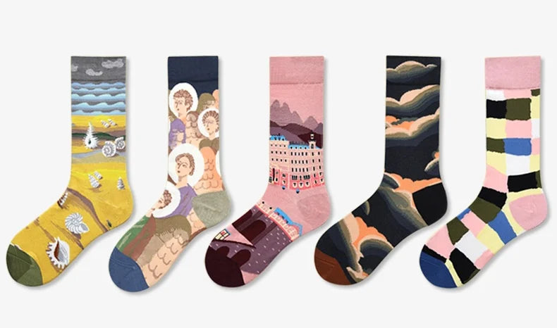 2024 Autumn and winter new socks female French plant series in high tide women's socks  designer socks