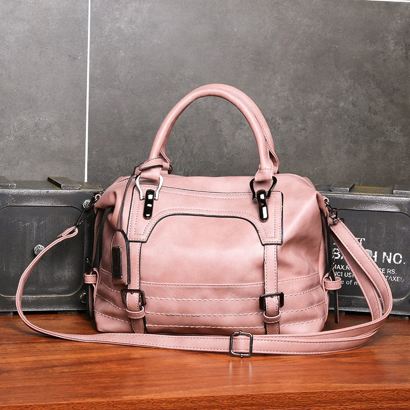 PU Leather Ladies Boston Shoulder Bags Luxury Women Tote Handbags High Quality Female Top Handle Messenger Crossbody Bags