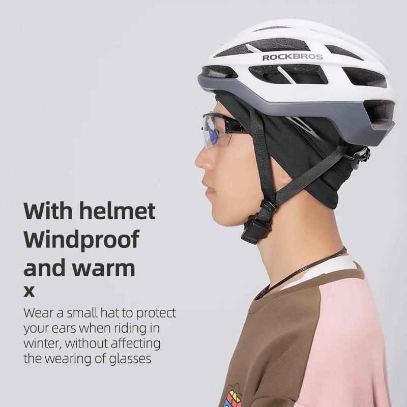 ROCKBROS Winter Warm Cycling Hats Outdoor Sports Thermal Fleece Biker Caps Windproof MTB Road Skiing Hiking Cycling Headgear Hat