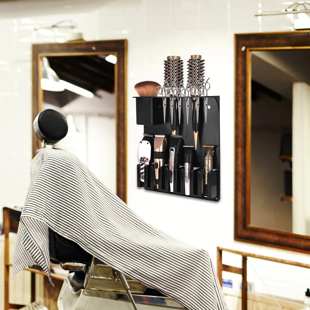 Hair Styling Tools Storage Box For Beauty Scissors Electric Clipper Comb Rack Salon Hairdressing Holder Desktop Case