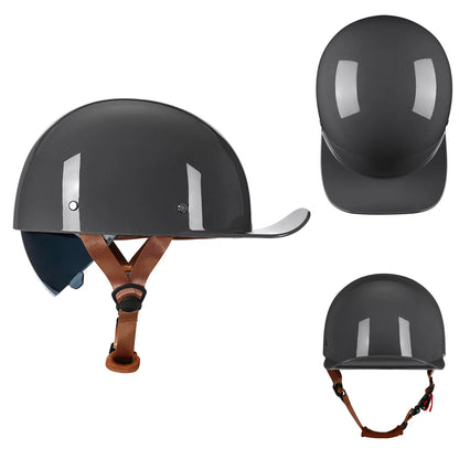Vintage Motorcycle Helmet Retro Baseball Cap Open Face Half Hat Helmet Men Women Chopper Electric Motorcycles Cruiser Scooter