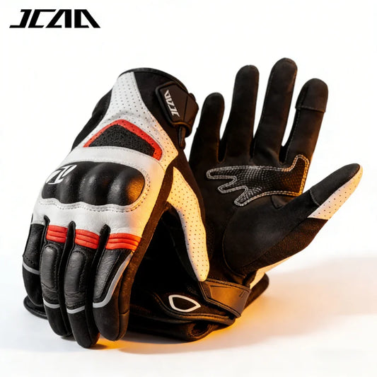 Unisex Goatskin Leather Riding Sports Biker Motorcycle Gloves Knuckle Mitten Men's Motocross Glove motogp Accessories for Summer