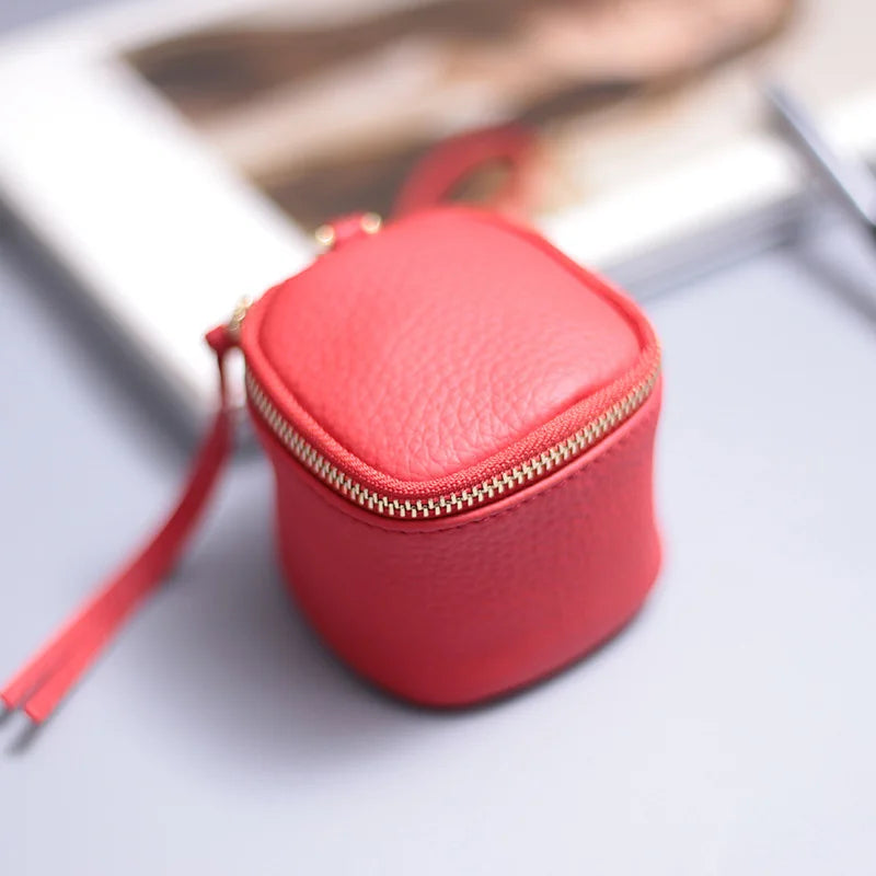 WERLLANDS PU Leather Pebbled Cube Coin Purse