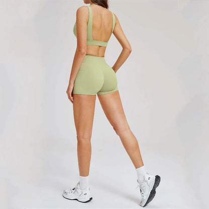 2 Pieces Yoga Suit for Women Clothes Sports Bra Shorts Sports Set Gym Running Training Sexy High Waist Butt Lift Sports Yoga Set
