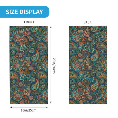 Custom Black Bandana Pattern Bandana Neck Gaiter for Hiking Cycling Women Men Wrap Scarf Paisley Style Headband Warmer