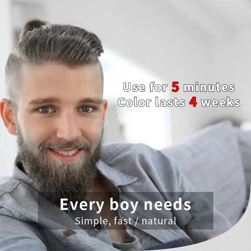 Sevich Instant Hair Dye Black Beard Shampoo Beard Paint Men Beard Coloring Dye Natural Temporary Blackening Moustache Shampoo
