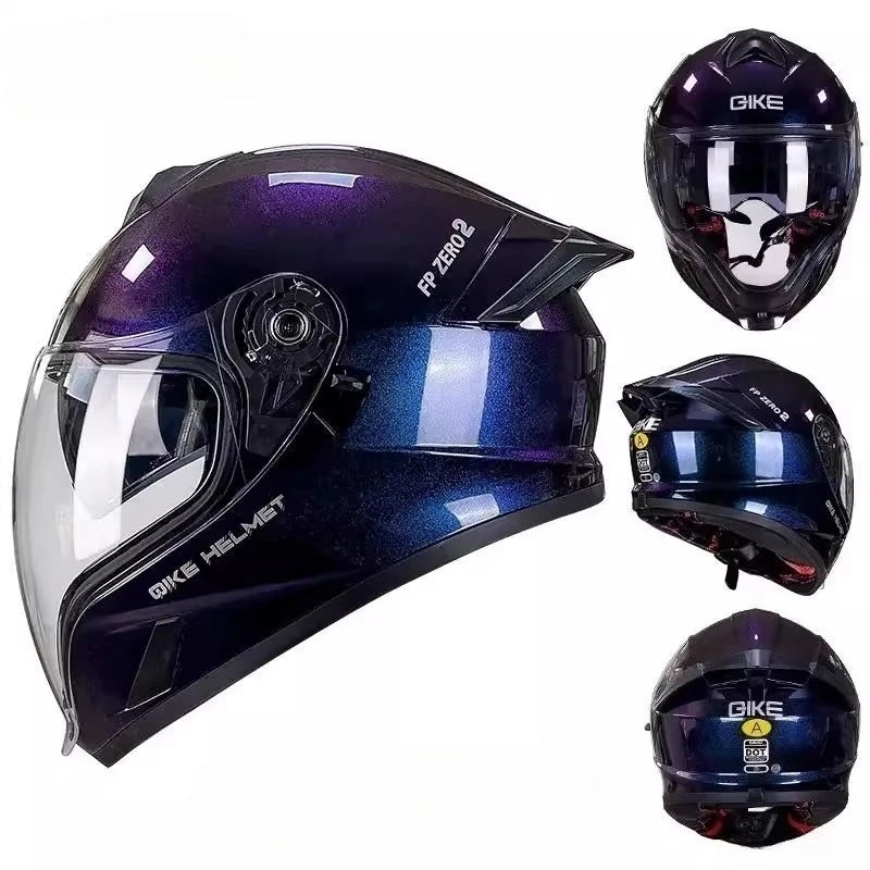 Qike FP02 Motorcycle Helmet Flip Up Helmet Qike FP02 Visor QIKE Prats Dual Visor Casque Moto Street Bike Long Visor Casco Moto