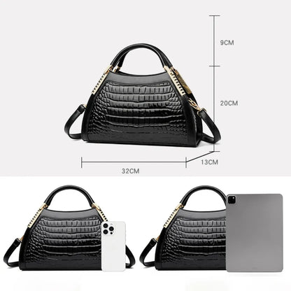 Alligator Patent Leather Shoulder Crossbody Hand Bags for Women Brand Luxury Handbags Women Bags Designer Hobos Two Layers Sac