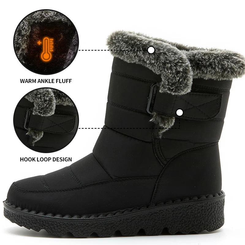 Snow Women's Boots Platform Women Booties Waterproof Shoes Women 2025 Trend Ankle Boots Soft Botas Mujer Women's Winter Boots