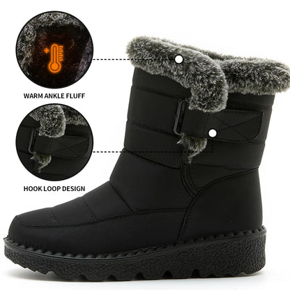 Snow Women's Boots Platform Women Booties Waterproof Shoes Women 2025 Trend Ankle Boots Soft Botas Mujer Women's Winter Boots