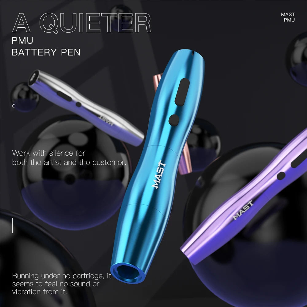 Mast P20 Wireless Tattoo Machine Full Kit 2.5mm Stroke Permanent Makeup Pen 1000mAh Battery 122g Lightweight Design for PMU Work
