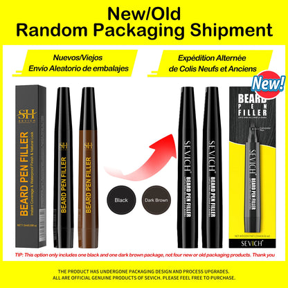 SEVICH Beard Filler Pen Waterproof Beard Coloring Pen Beard Coloring Filling Enhancer Black Fiber Hair Beard Stuffing Pen Tool