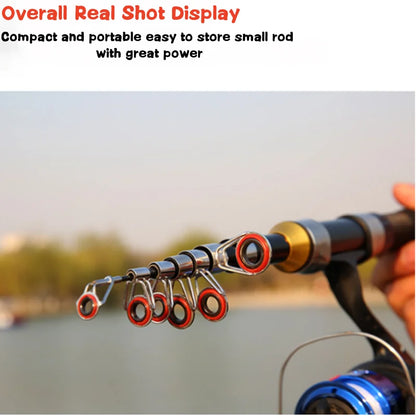 1.0-2.3M Ultra Short Small Sea Fishing Rod with Fishing Wheel Telescopic Ultra Short Cross Sectional Fiberglass Rod Set