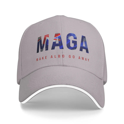Make Albo Go Away MAGA Sandwich Cap Unisex Outdoor,Baseball Caps Australia Saying Adjustable Sun Caps All seasons Hat