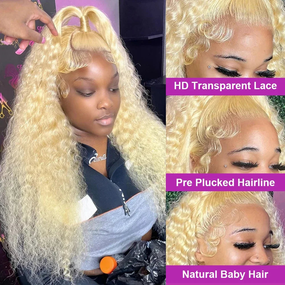613 Hd Lace Frontal Wig 13x4 Deep Loose Wave Transparent Remy Color Front Human Hair Wig 13x6 Blonde Water Curly Human Hair Wig
