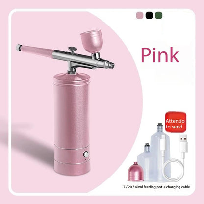 Portable airbrush set with compressor, USB charging, 0.3mm nozzle for painting, tattooing, manicure, makeup and model coloring
