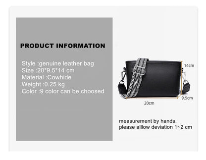 100% Genuine Leather Shoulder Bag for Women Solid Purse Luxury Cowhide Crossbody Bags Female Fashion Handbag Hobos Tote Bag