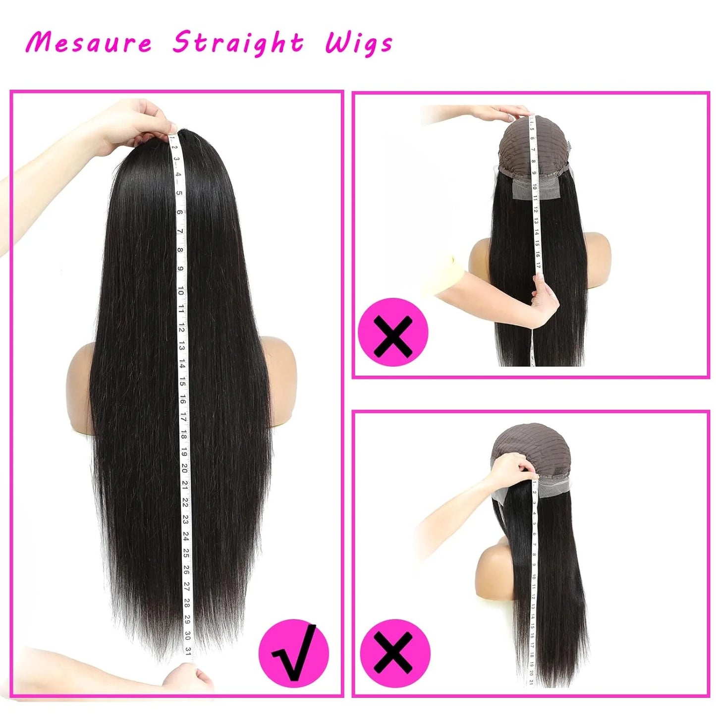 30 Inch 13x4 Lace Front Wigs 200% Density Lace Front Wig Pre Plucked Glueless Wigs Straight Black Synthetic lace front wig