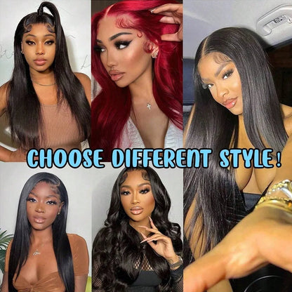 40 Inch Straight Lace Front Wig Human Hair 250% Density 13x6 Transparent HD Lace Full Frontal Glueless Wig Wear And Go Glueless Wigs Human Hair Pre Plucked