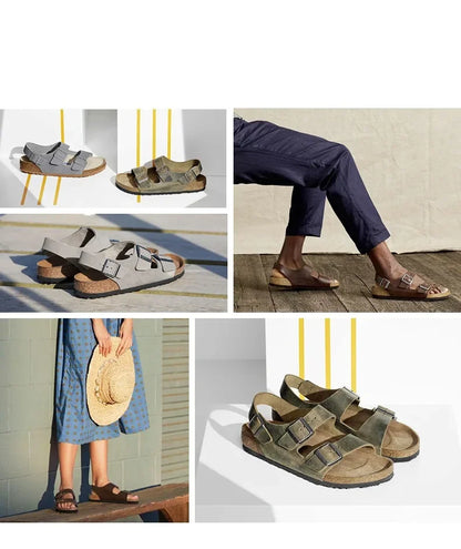 Man’s Fashion Casual Cork Sandal Breathable Comfort Summer Flip-Flops Couple Slippers Beach Muller Outdoor Anti Slip Shoes Youth