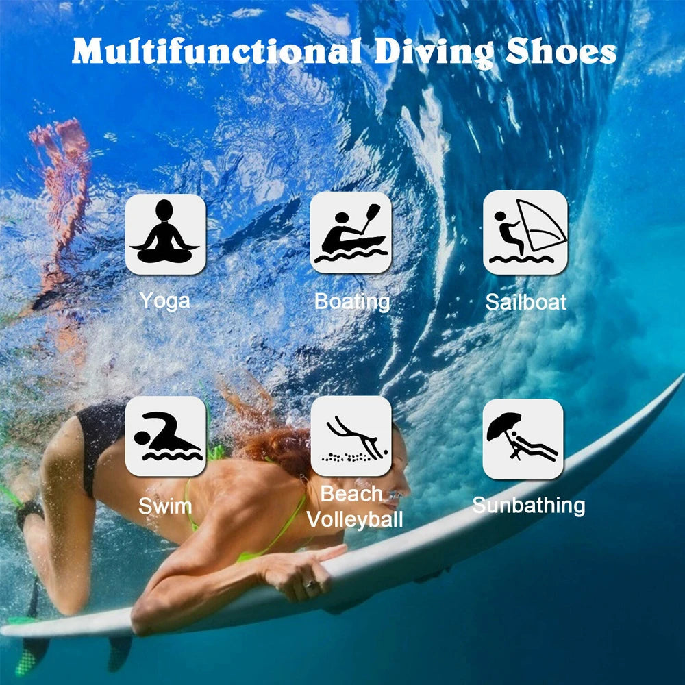 1Pair Mens Womens Water Shoes Barefoot Beach Pool Shoes Quick-Dry Aqua Yoga Socks for Surf Swim Water Sports