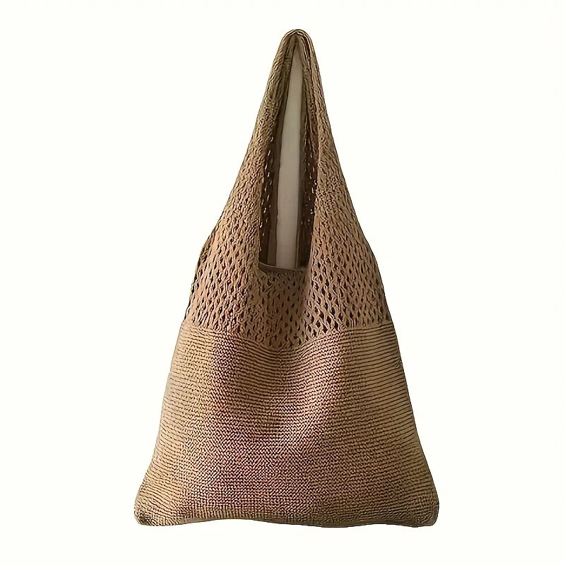 Designer Knitted Handbags For Women Large Capacity Tote Bag Summer Beach Big Purse Casual Hollow Woven Shoulder Bags Female Pack