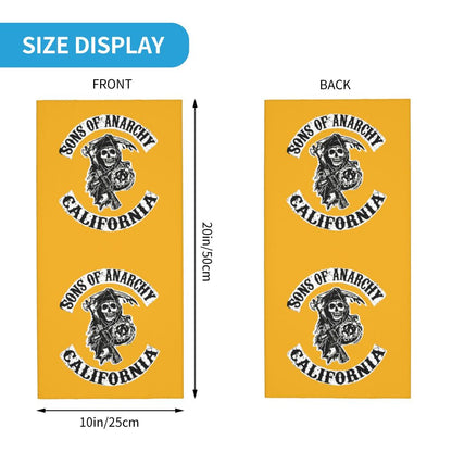 Custom 1 Percenter Essential Sons Bandana Neck Gaiter for Ski Camping Men Women Wrap Scarf TV Show Anarchy Headband Warmer