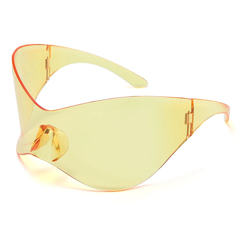 Protective Glasses New Oversized Y2K Punk Rimless Sunglasses Women Men Brand Designer Hip Hop Sport One Piece Sun Glasses Shades