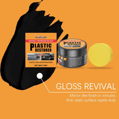 Automotive Plastic Restorer Paste Back To Black Gloss Plastic Renovator for Car Faded Bumpers, Dashboards & Leather Interior