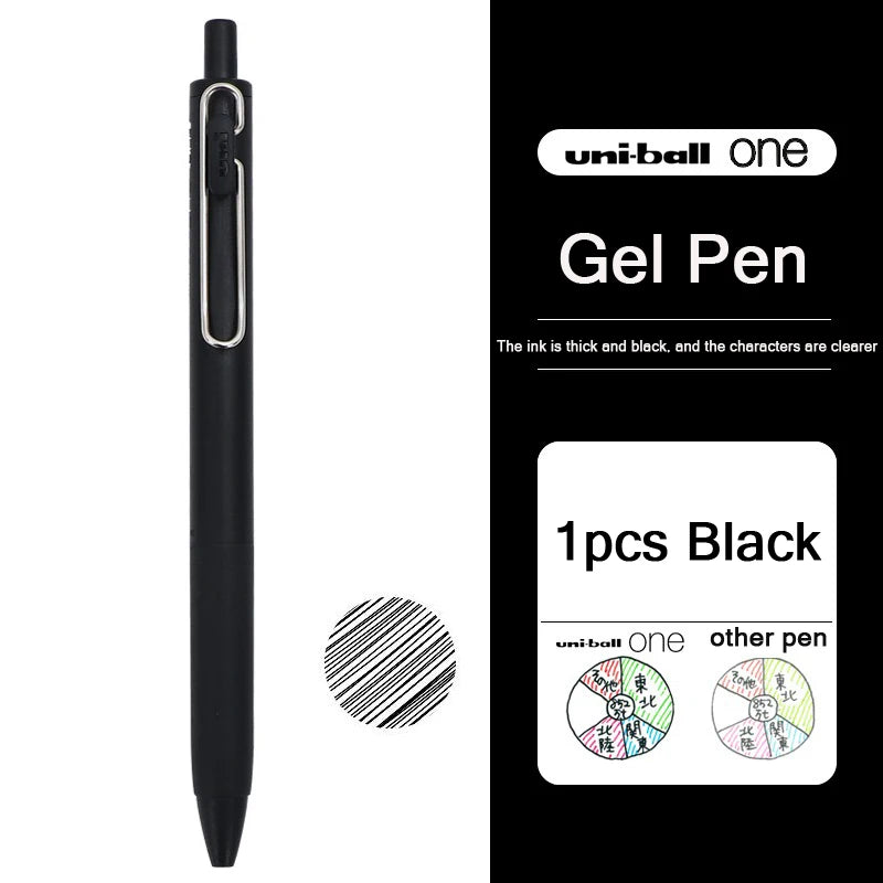 uni-ball one Mitsubishi Limted Gel Pen,Black/Red/Blue/Navy Blue Core Black Technology Signing Canetas for homework,test,meeting