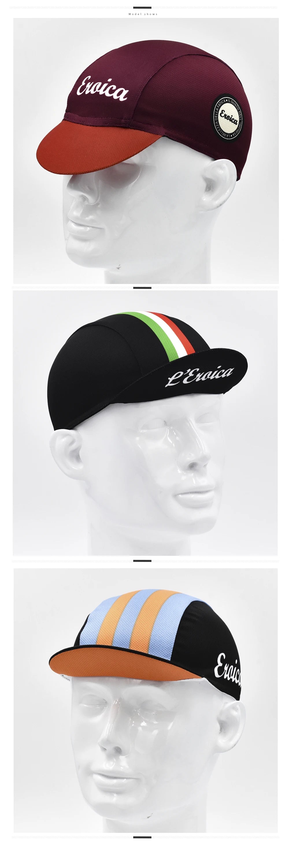 Retro Italy Men's Cycling Cap Bicycle Hat Riding Outdoor Sports Running Fishing Caps