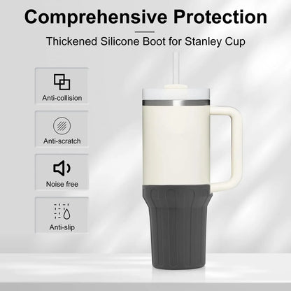 Silicone Boot for Stanley Cup 40oz, Sleeve Cover Fit with Stanley H2.0 and Quencher Adventure Tumbler Accessories
