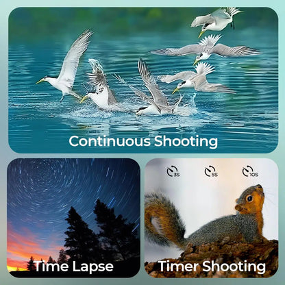 Spotting Scope Monocular Telescope with Camera 4K Video 30MP Photo 3in Display for Moon Star Bird Watching with Tripod 32GB Card