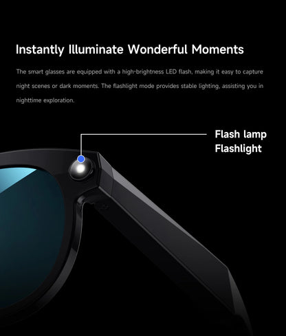 2026 Smart Glasses New Camera Photo Video Record AI Translation Bluetooth Touch Control Music Headphone Waterproof Smart Glasses