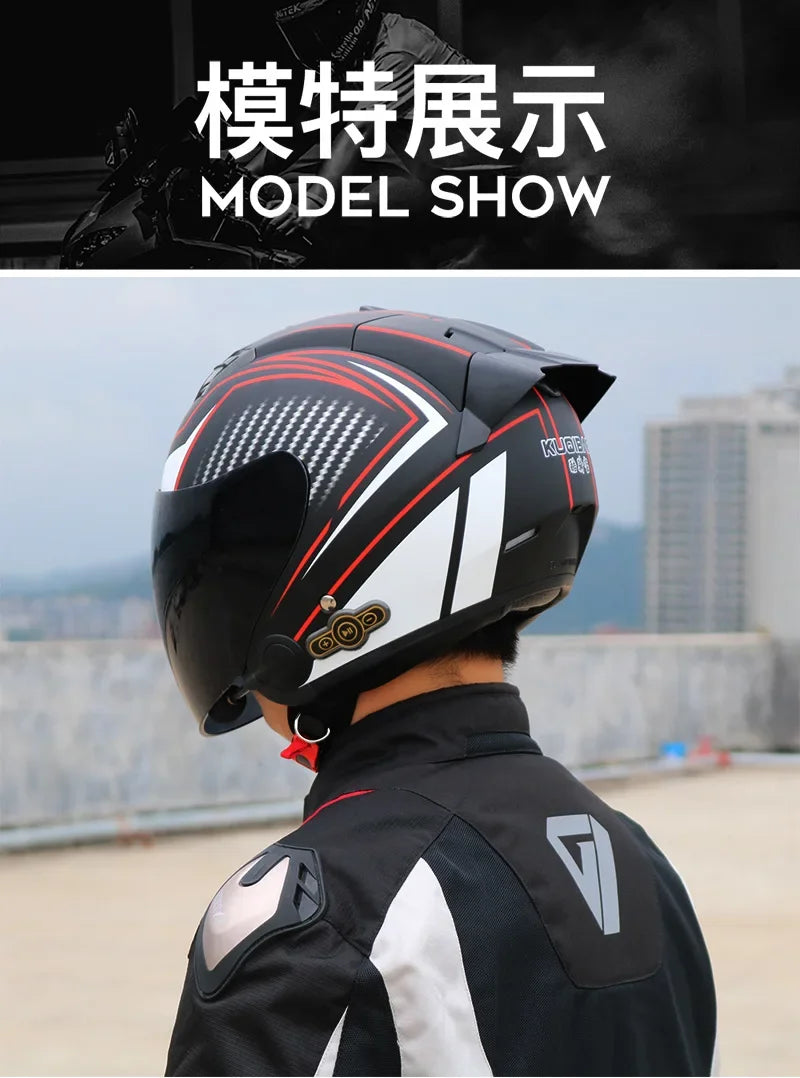 HOT DOT Approved Open Face 3/4 Motorcycle Helmet with Build-In Bluetooth Headset Earphone and Detachable Liner for honda