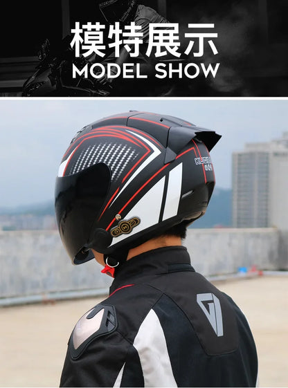 HOT DOT Approved Open Face 3/4 Motorcycle Helmet with Build-In Bluetooth Headset Earphone and Detachable Liner for honda