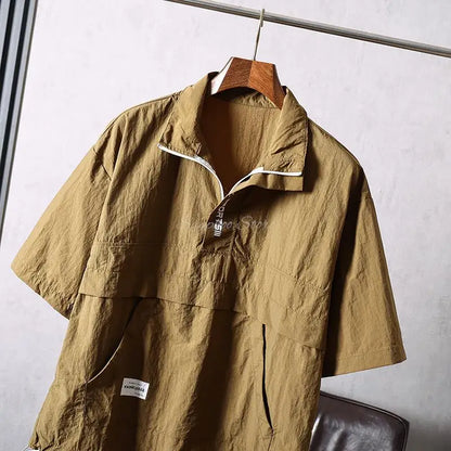 M/L/XL/2XL/3XL Pet Groomer Lapel Work Clothes Unisex Summer Salon Hairdressers Wrap Short Sleeves Barber Shop Gown Uniform