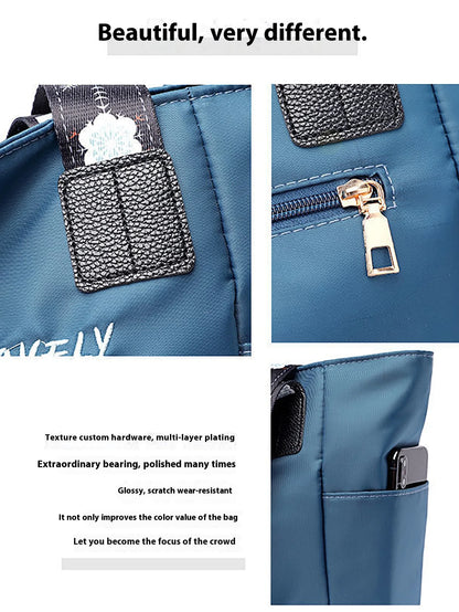 Flower embroidery fashionable oxford cloth handbag large capacity shoulder bag waterproof handbag large canvas bag